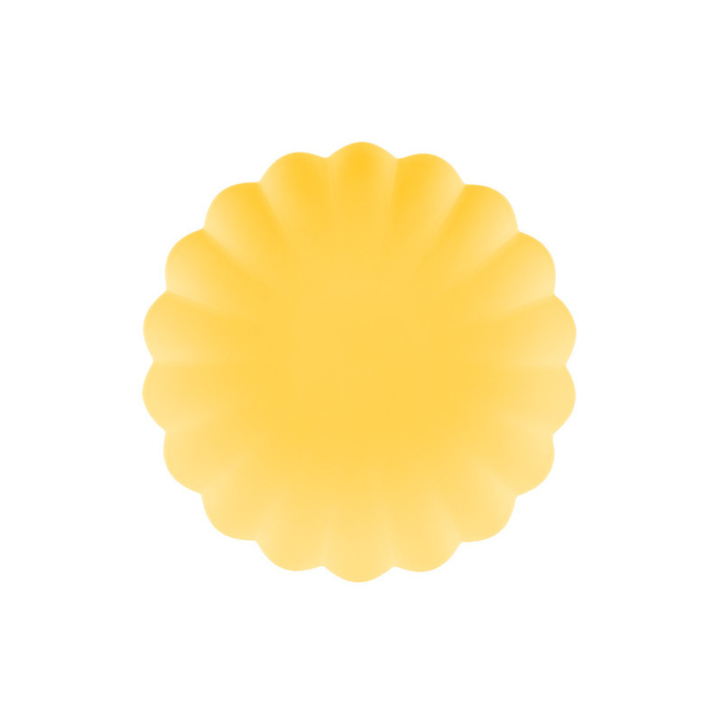 Plastic plates Frill, 22 x 22 cm, yellow (1 pkt / 4 pc.) Plastic plates Frill, 22 x 22 cm, yellow (1 pkt / 4 pc.)