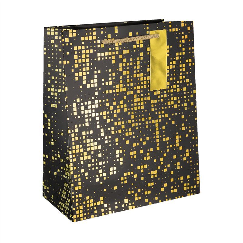 Luksus gavepose i Sort og Guld 42x32x11,5 cm – Magisk festglans