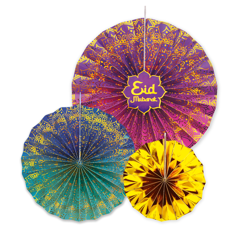 3 stk. Rosetter Eid Mubarak 15, 25 og 32 cm – Skab en stilfuld og festlig atmosfære 3 stk. Rosetter Eid Mubarak 15, 25 og 32 cm – Skab en stilfuld og festlig atmosfære