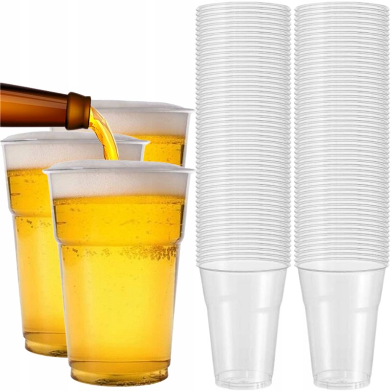 1000 stk. Genbrugelige Plastikglas 400 ml Transparent – Sikker stil til fest og picnic