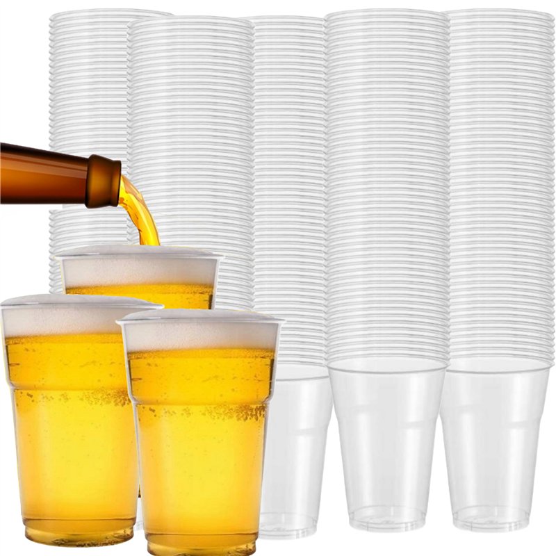 1000 stk. Genbrugelige Plastikglas 300 ml Transparent – Perfekte til fest og picnic