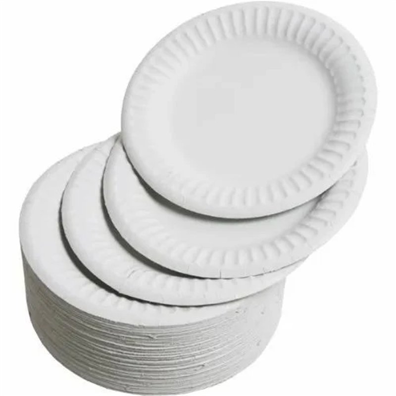 500 stk. Bionedbrydelige Paptallerkener Hvid 23 cm – Elegant & Miljøvenlig Festløsning