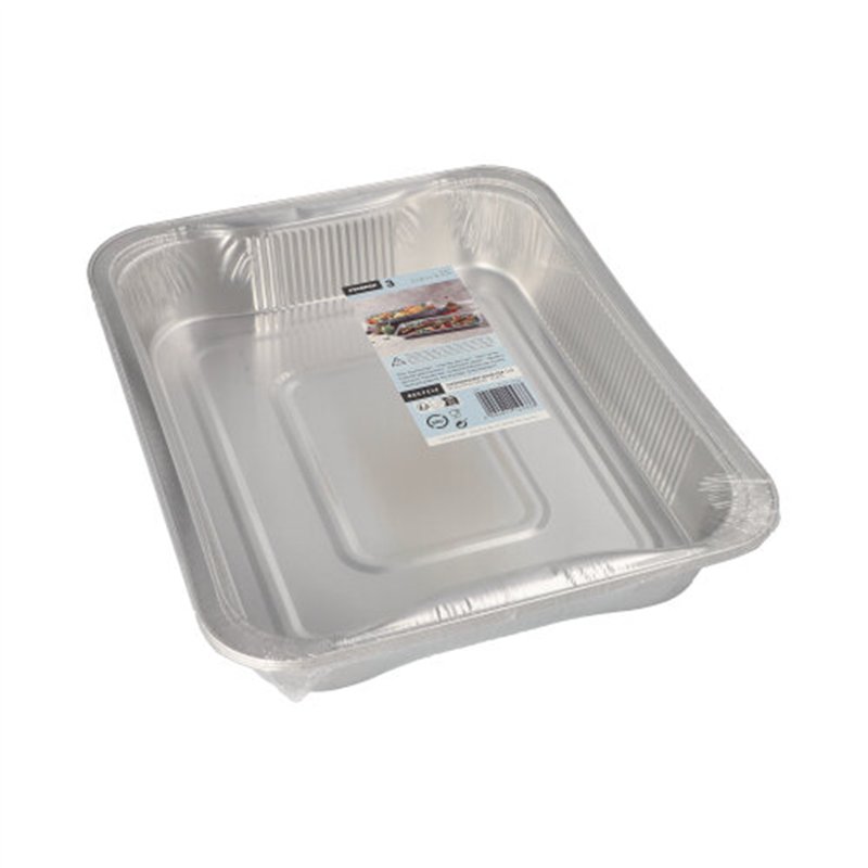 3 stk. Aluminiums Bradepander 32x26 cm – Perfekt til bagning og servering 3 stk. Aluminiums Bradepander 32x26 cm – Perfekt til bagning og servering