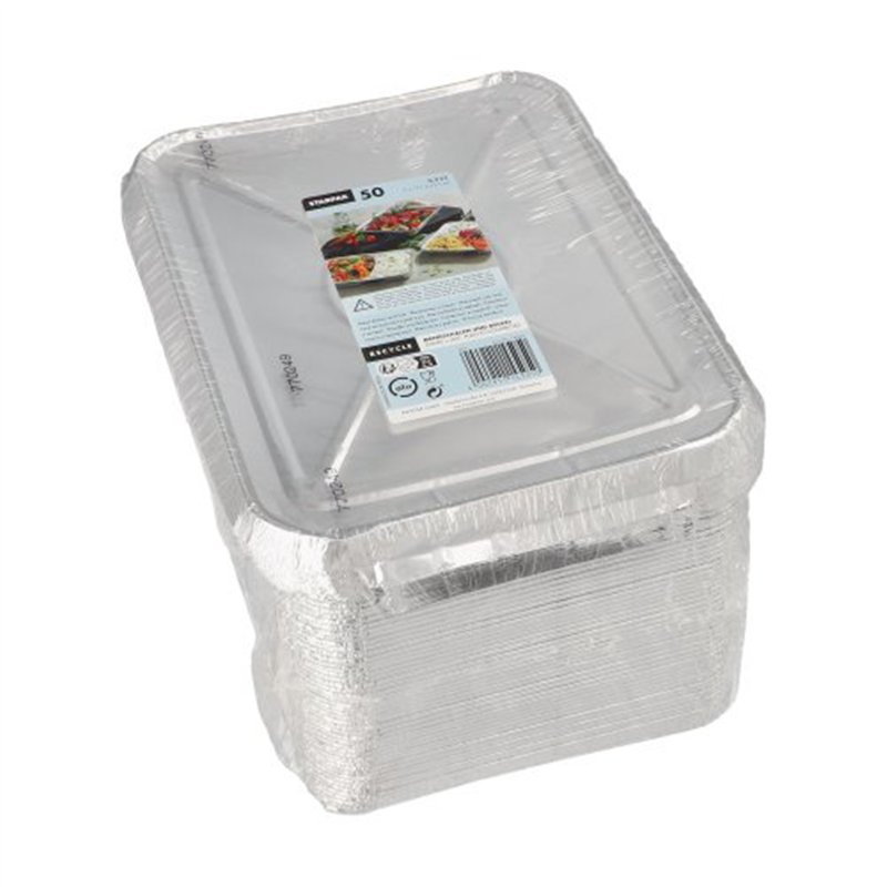 50 stk. Alubakker 930 ml Sølv 22,5x17,7x3 cm – Tilbered og opbevar med stil 50 stk. Alubakker 930 ml Sølv 22,5x17,7x3 cm – Tilbered og opbevar med stil