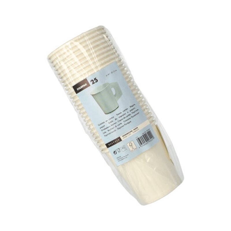 25 stk Papkrus med håndtag - Hvid Kaffebægre To-Go - 180ml, Perfekt til Kaffebarer 25 stk Papkrus med håndtag - Hvid Kaffebægre To-Go - 180ml, Perfekt til Kaffebarer