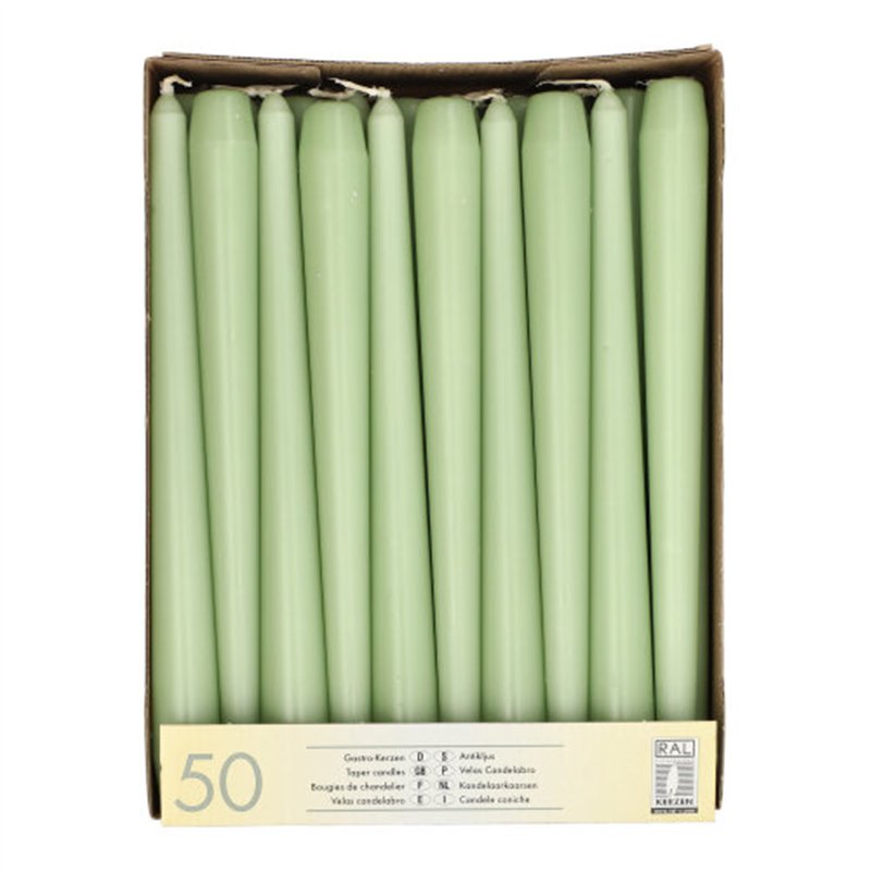 50 stk. Jadegrøn Antiklys 25 cm – Skab ro og elegance til din fest 50 stk. Jadegrøn Antiklys 25 cm – Skab ro og elegance til din fest