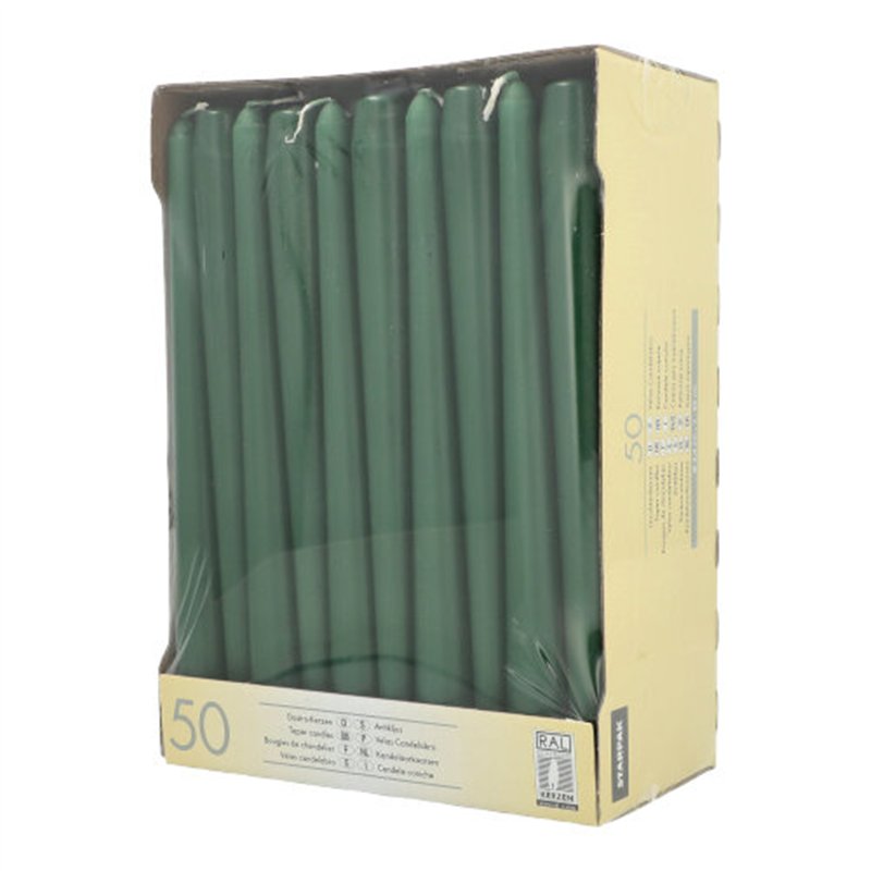 50 stk. Jadegrøn Stearinlys 25 cm – Skab ro og elegance til din fest 50 stk. Jadegrøn Stearinlys 25 cm – Skab ro og elegance til din fest