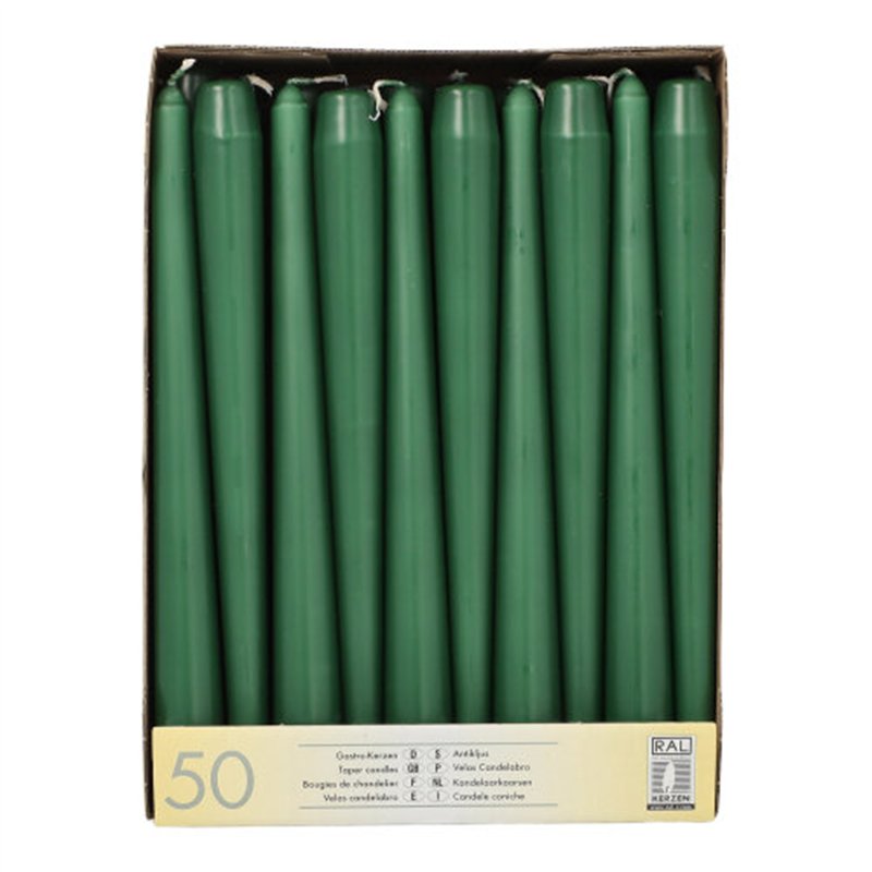 50 stk. Jadegrøn Stearinlys 25 cm – Skab ro og elegance til din fest 50 stk. Jadegrøn Stearinlys 25 cm – Skab ro og elegance til din fest