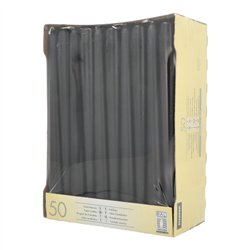 50 stk. Sorte Stearinlys 25 cm – Skab ro og elegance til din fest 50 stk. Sorte Stearinlys 25 cm – Skab ro og elegance til din fest