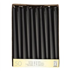 50 stk. Sorte Stearinlys 25 cm – Skab ro og elegance til din fest 50 stk. Sorte Stearinlys 25 cm – Skab ro og elegance til din fest