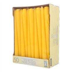 50 stk. Gule Stearinlys 25 cm – Skab ro og elegance til din fest 50 stk. Gule Stearinlys 25 cm – Skab ro og elegance til din fest