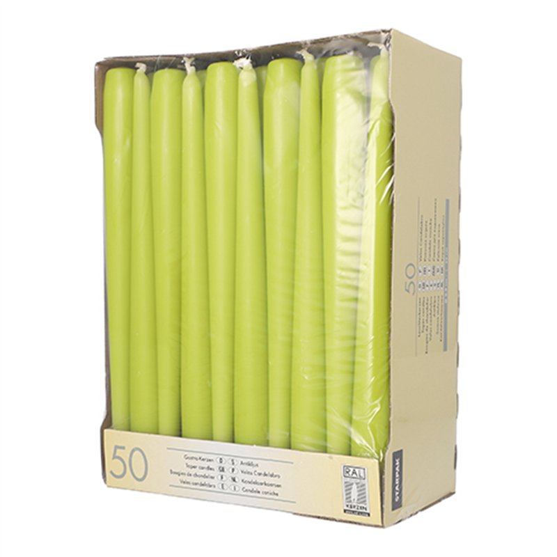 50 stk. Limegrøn Stearinlys 25 cm – Tilfør elegance til enhver festlig lejlighed 50 stk. Limegrøn Stearinlys 25 cm – Tilfør elegance til enhver festlig lejlighed