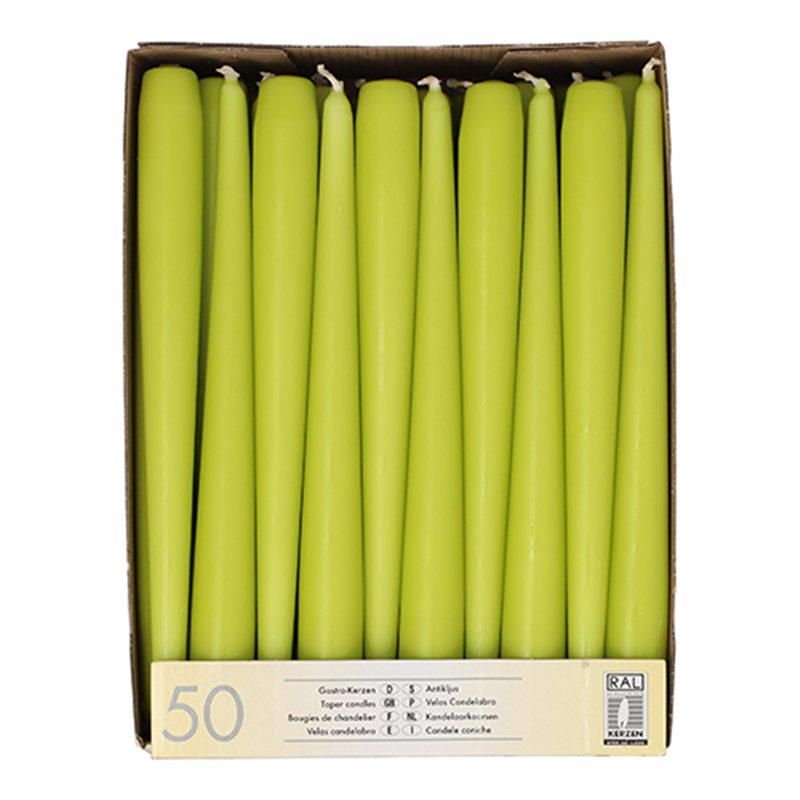 50 stk. Limegrøn Stearinlys 25 cm – Tilfør elegance til enhver festlig lejlighed 50 stk. Limegrøn Stearinlys 25 cm – Tilfør elegance til enhver festlig lejlighed