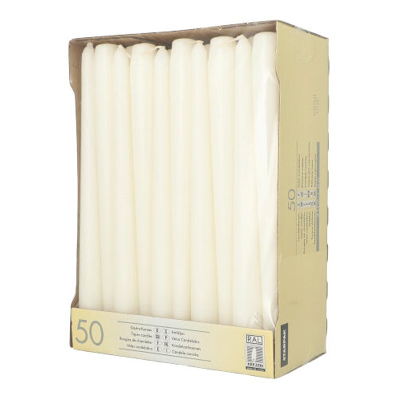 50 stk. Hvide Stearinlys 25 cm – Solskin og varme til enhver lejlighed 50 stk. Hvide Stearinlys 25 cm – Solskin og varme til enhver lejlighed
