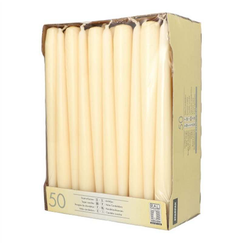 50 stk. Champagnefarvet Stearinlys 25 cm – Solskin og varme til enhver lejlighed 50 stk. Champagnefarvet Stearinlys 25 cm – Solskin og varme til enhver lejlighed