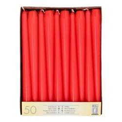 50 stk. Rød Stearinlys 25 cm – Tilfør frisk energi til festen 50 stk. Rød Stearinlys 25 cm – Tilfør frisk energi til festen