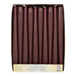 50 stk. Vindruefarvede Stearinlys 25 cm – Tilfør frisk energi til festen 50 stk. Vindruefarvede Stearinlys 25 cm – Tilfør frisk energi til festen