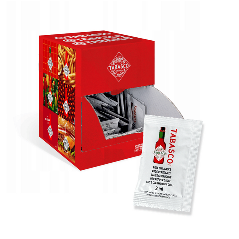 10 stk. Tabasco Chilisauce i 3 ml poser – Krydret twist til dine retter og drinks 10 stk. Tabasco Chilisauce i 3 ml poser – Krydret twist til dine retter og drinks
