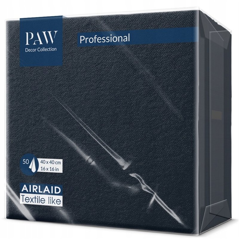 50 stk. Middagsservietter Sort Airlaid 40x40 cm – Luksus stof-look til elegante fester