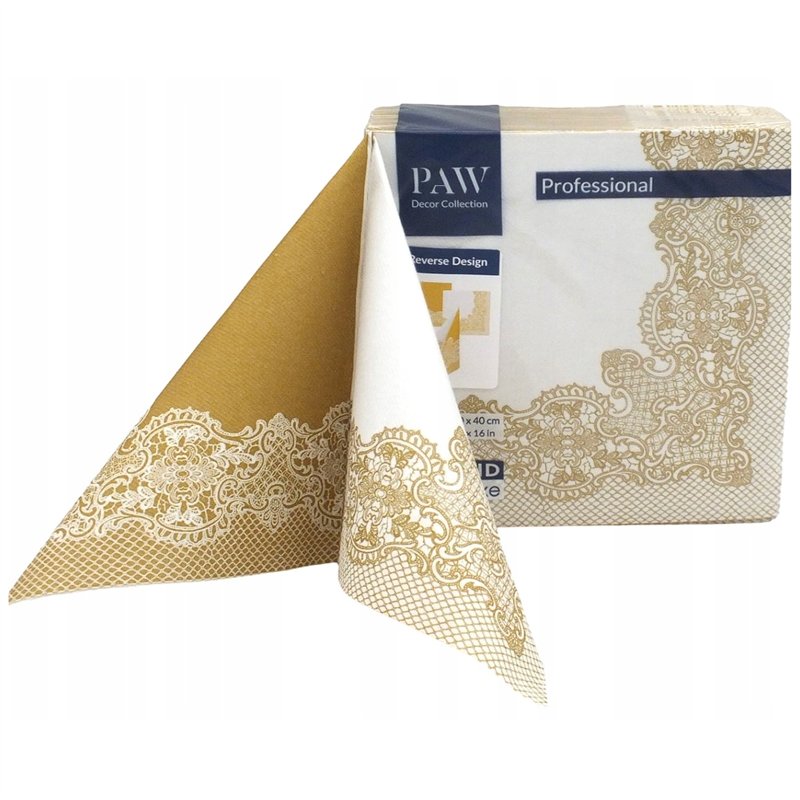 50 stk. Middagsservietter Hvid Airlaid 40x40 cm luksus guld og hvid design – Luksus til festbordet 50 stk. Middagsservietter Hvid Airlaid 40x40 cm luksus guld og hvid design – Luksus til festbordet