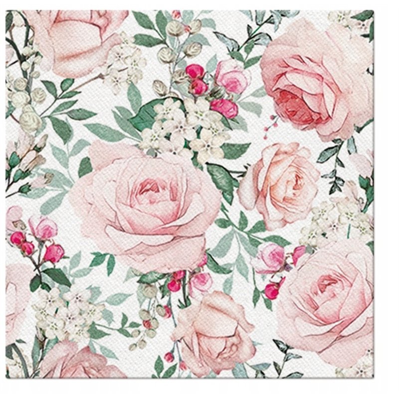 50 stk. Middagsservietter Hvid Airlaid 40x40 cm Rose design – Eksklusiv luksus 50 stk. Middagsservietter Hvid Airlaid 40x40 cm Rose design – Eksklusiv luksus