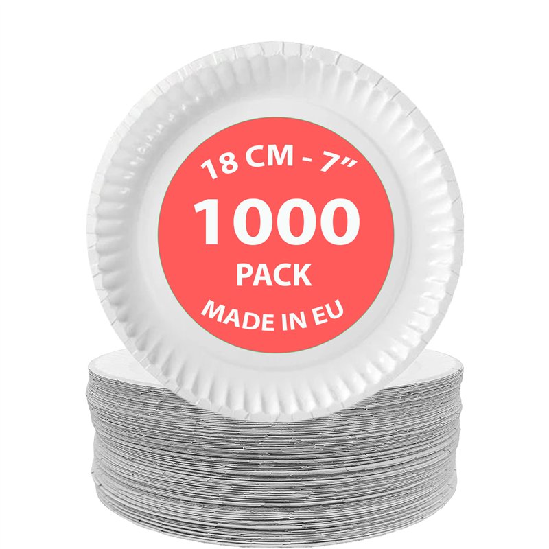 1000 stk. Paptallerkner Hvid 18 cm – Miljøvenlig elegance til alle lejligheder 1000 stk. Paptallerkner Hvid 18 cm – Miljøvenlig elegance til alle lejligheder