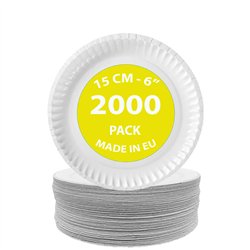 2000 stk. Paptallerkener Hvid Øko-venlige 15 cm – Perfekt til Fest & Hverdag 2000 stk. Paptallerkener Hvid Øko-venlige 15 cm – Perfekt til Fest & Hverdag