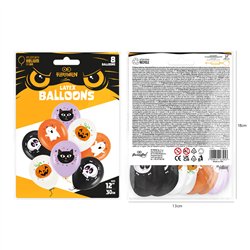 8 stk. Halloween balloner 30 cm farvemix – Unik feststemning 8 stk. Halloween balloner 30 cm farvemix – Unik feststemning