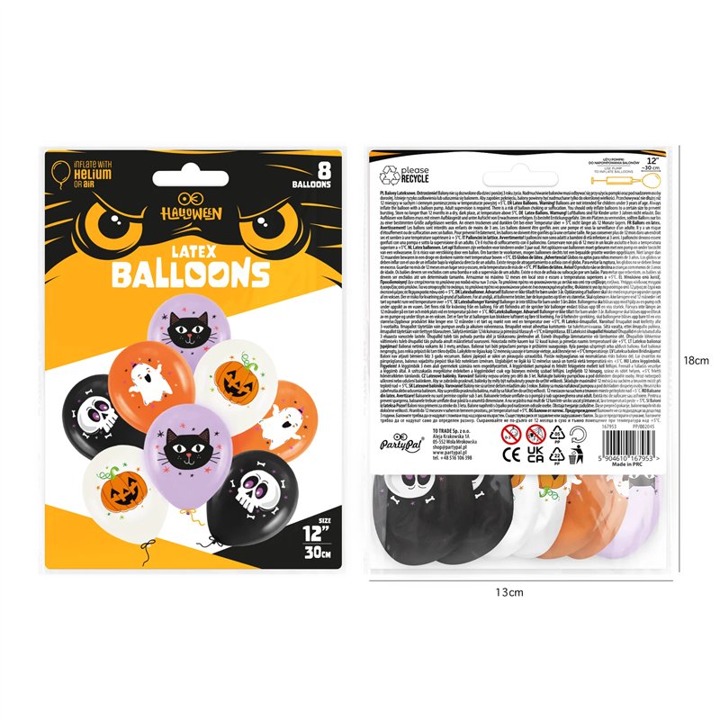 8 stk. Halloween balloner 30 cm farvemix – Unik feststemning 8 stk. Halloween balloner 30 cm farvemix – Unik feststemning