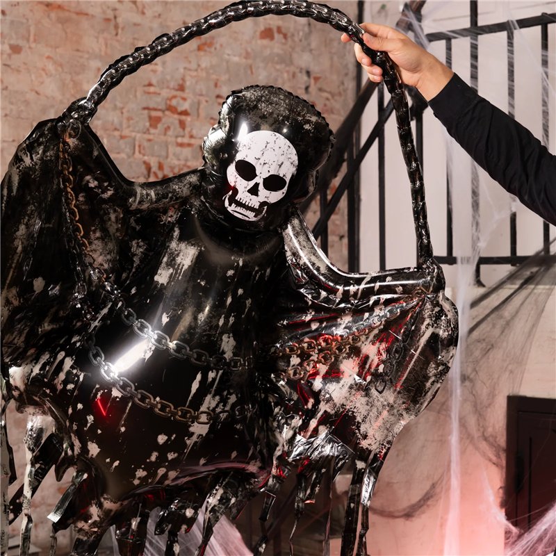Dødsfolieballon med kæder Halloween 118 x 150 cm – Skræmmende Mega Folieballon Dødsfolieballon med kæder Halloween 118 x 150 cm – Skræmmende Mega Folieballon