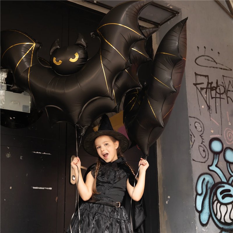 Folieballon Flagermus Sort 85x150 cm Halloween – Unik blikfang til (u)hyggelig fest Folieballon Flagermus Sort 85x150 cm Halloween – Unik blikfang til (u)hyggelig fest