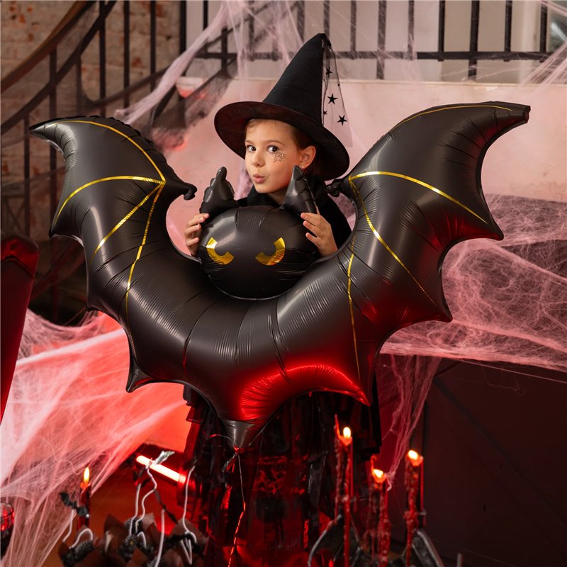 Folieballon Flagermus Sort 85x150 cm Halloween – Unik blikfang til (u)hyggelig fest Folieballon Flagermus Sort 85x150 cm Halloween – Unik blikfang til (u)hyggelig fest