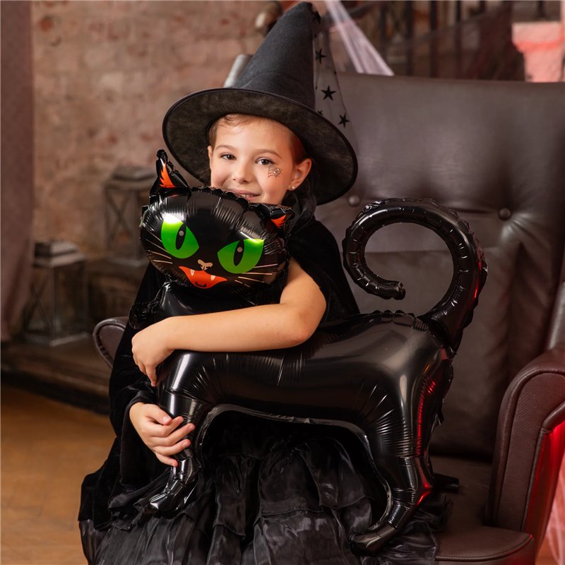 Folieballon Sort Kat 62x65 cm Halloween – Unik dekoration, der skaber uhyggelig stemning Folieballon Sort Kat 62x65 cm Halloween – Unik dekoration, der skaber uhyggelig stemning