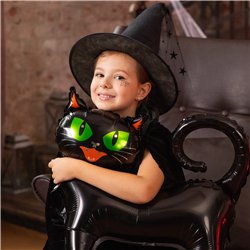 Folieballon Sort Kat 62x65 cm Halloween – Unik dekoration, der skaber uhyggelig stemning Folieballon Sort Kat 62x65 cm Halloween – Unik dekoration, der skaber uhyggelig stemning