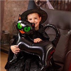 Folieballon Sort Kat 62x65 cm Halloween – Unik dekoration, der skaber uhyggelig stemning Folieballon Sort Kat 62x65 cm Halloween – Unik dekoration, der skaber uhyggelig stemning