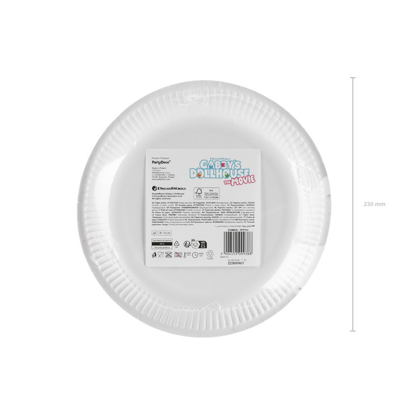 Paper plates Gabby's Dollhouse, mix, 23 cm (1 pkt / 6 pc.) Paper plates Gabby's Dollhouse, mix, 23 cm (1 pkt / 6 pc.)