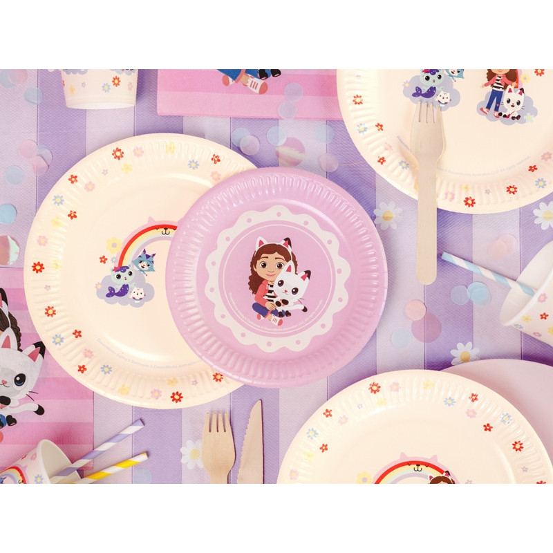 Paper plates Gabby's Dollhouse, mix, 18 cm (1 pkt / 6 pc.) Paper plates Gabby's Dollhouse, mix, 18 cm (1 pkt / 6 pc.)