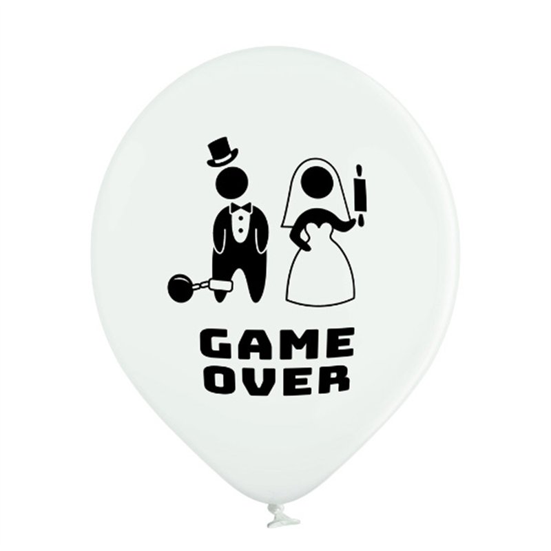 50 stk. Latexballoner Hvide Game Over 30 cm – Sjov og unik stemning til bryllupsfesten 50 stk. Latexballoner Hvide Game Over 30 cm – Sjov og unik stemning til bryllupsfesten