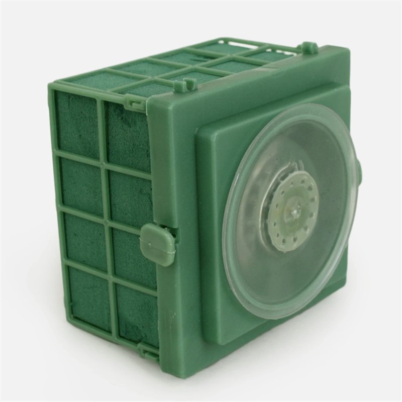 1 stk. Blomsterskum med holder Grøn 11x11x7 cm med gitter – 1 stk. Blomsterskum med holder Grøn 11x11x7 cm med gitter –