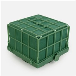 1 stk. Blomsterskum med holder Grøn 11x11x7 cm med gitter – 1 stk. Blomsterskum med holder Grøn 11x11x7 cm med gitter –