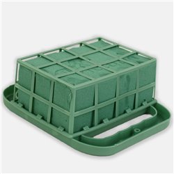 1 stk. Blomsterskum med holder Grøn 11x21x8 cm med gitter – Skab stabile, unikke dekorationer 1 stk. Blomsterskum med holder Grøn 11x21x8 cm med gitter – Skab stabile, unikke dekorationer