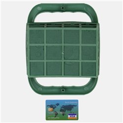 1 stk. Blomsterskum med holder Grøn 11x21x8 cm med gitter – Skab stabile, unikke dekorationer 1 stk. Blomsterskum med holder Grøn 11x21x8 cm med gitter – Skab stabile, unikke dekorationer