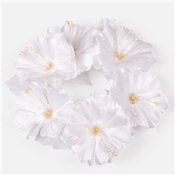 1 stk. Hvid Stokrose Lysmanchet &Oslash; 14 cm &ndash; Elegant dekoration til lys og festlige borde