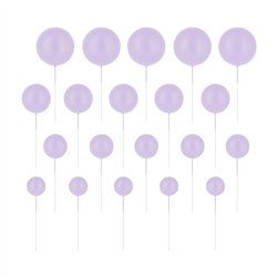 20 stk. Kagetopper Kugler Lavendel assorterede st&oslash;rrelser &ndash; Eksklusiv pynt til festkagen
