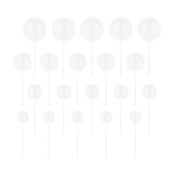 20 stk. Kagetopper Kugler Hvid assorterede st&oslash;rrelser &ndash; Eksklusiv pynt til festkagen