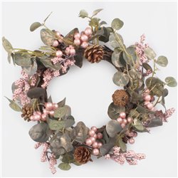 Kunstig B&aelig;r- og eukalyptuskrans Krans 44 cm allergivenlig