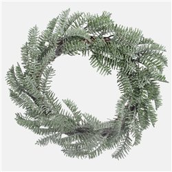 Kunstig  Krans af frostet gran med glitter &ndash; Skab tidl&oslash;s hygge uden besv&aelig;r