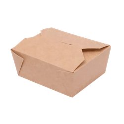 50 stk. Take-away Boks Brun/Hvid 11x9x5 cm &ndash; Ideel til varme og kolde retter