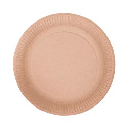 50 stk. Brune Paptallerkener 23 cm &ndash; Perfekt til fest, 100% komposterbare