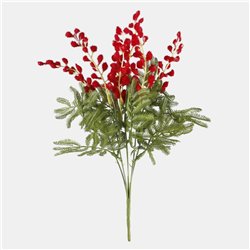 1 stk. Kunstig Mimosa Buket R&oslash;d 36 cm &ndash; Tidl&oslash;s elegance og holdbar sk&oslash;nhed uden besv&aelig;r.